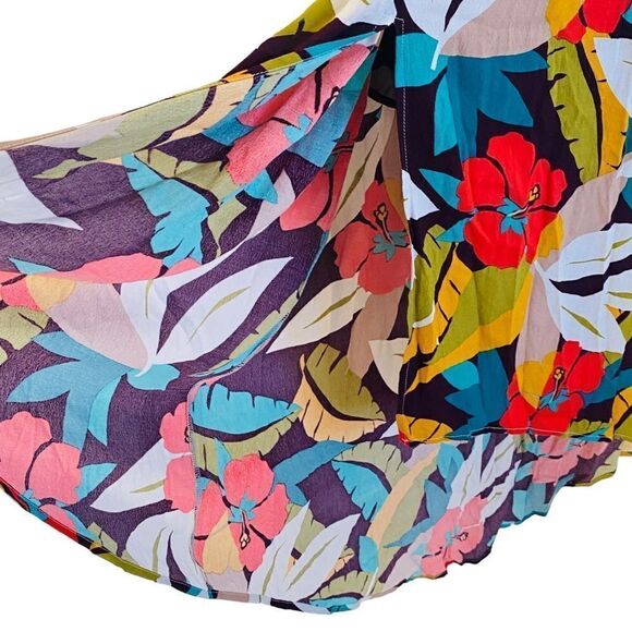 ASTR The Label Paola Crochet Top Tropical Print Maxi Dress Sz S - Picture 9 of 12